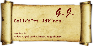 Gellért János névjegykártya